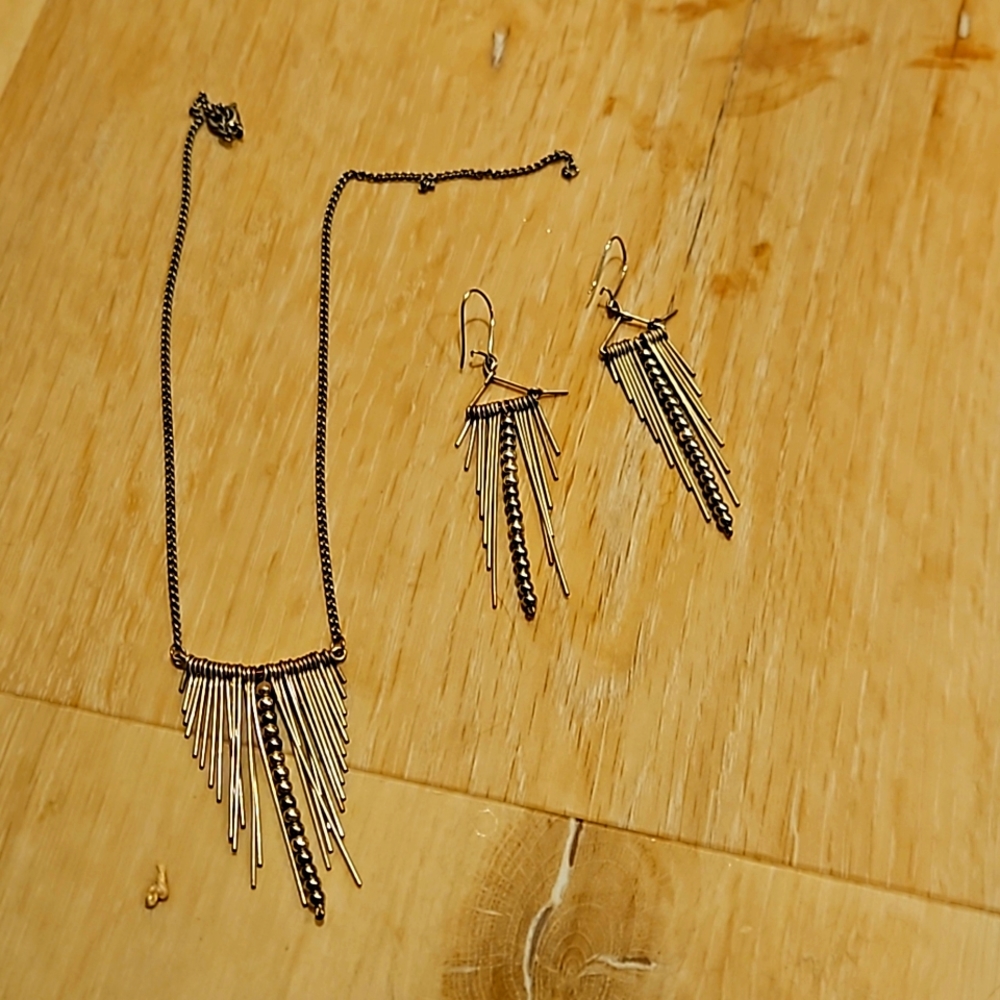 Sterling silver necklace and earrings